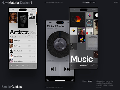 iOS Material Design art book design fashion interface ios mobile music news os slide web