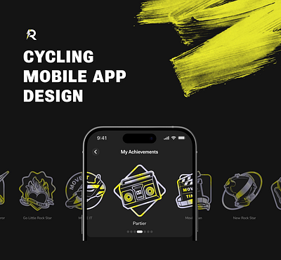 Cycling mobile app animation branding fitness app graphic design icon design illustrator mobile app ui ui design