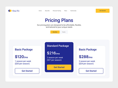 Pricing Plan UI Design design landing page package plan pricing package pricing plan responsive design ui ui design user experience user interface visual design web design