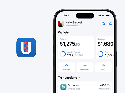 Uniflow — finance manager app for iOS app branding design figma finance finance manager ios logo mobile money product ui ux uxui