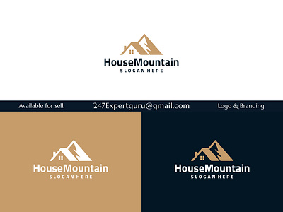 House logo design template with mountain logo graphic design 3d animation branding graphic design logo motion graphics vector logo design