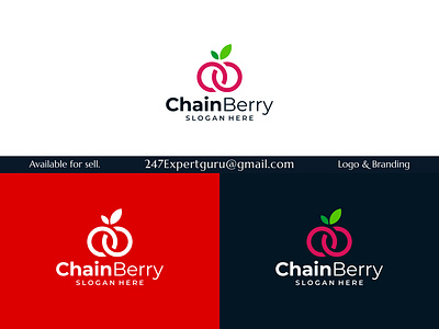 Infinity circle chain logo design with fruit berry logo icon 3d animation branding graphic design logo motion graphics ui vector logo design