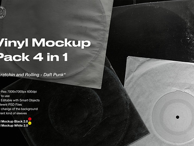 Vinyl Mockup Pack 4 in 1 3d album album template black branding cover customizable disc graphic design grunge logo lp mockup motion graphics record scratches vinyl vinyl mockup pack 4 in 1 vinyl record mockup vynil