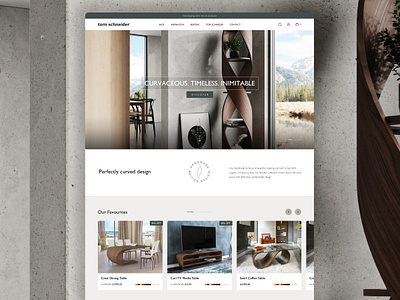 Tom Schneider - ecommcerce website design e commerce ecommerce furniture hero section landing page minimal modern products ui ux website
