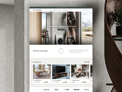 Tom Schneider - ecommcerce website design e commerce ecommerce furniture hero section landing page minimal modern products ui ux website