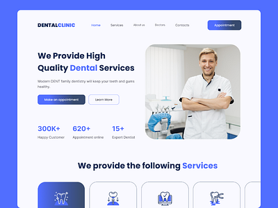 Landing page of a Dental clinic design figma landing page ui ux web