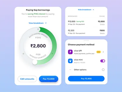 Slice Borrow app design case study design digital illustration fintech graphic design illustration interaction design payment app ui ux