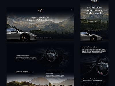 HighLife Club - Luxury Experience & Networking Tour automotive dark development digital design graphic design landing page lifestyle luxury modern sophisticated tunel studio ui uxui web design webflow webflow design website website development