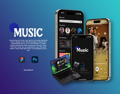 Dot Music - Music Player App design figma illustration music music player ui music ui ui ui design