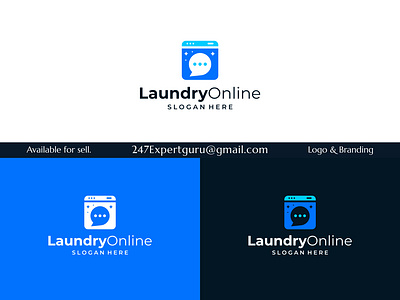 Washing machine laundry icon logo design with chat bubble animation graphic design logo motion graphics ui vector logo design