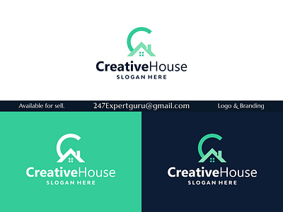 House building logo with initial letter c vector illustration 3d animation branding graphic design logo motion graphics vector logo design