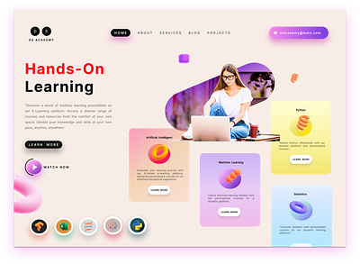 E-Learning Landing page\ Daily #UI003 ui