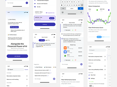 Finance AI Chatbot ai app charts chatbot design digital finance message mobile product ui uiux