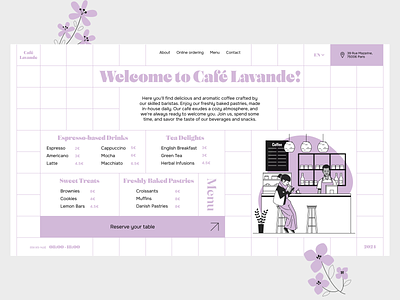 Website concept for a café design header typography ui website