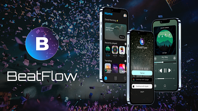 BeatFlow figma illustration logo typography ui ux