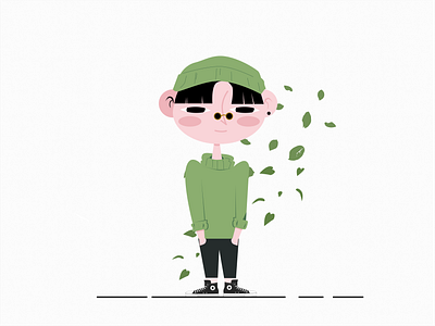 Character Exploration design flat flat illustration graphic design green illustration leaf leafy olive green
