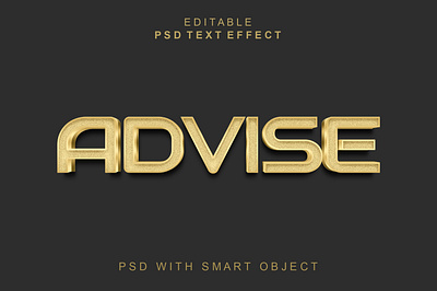 3D Text Effect Design golden