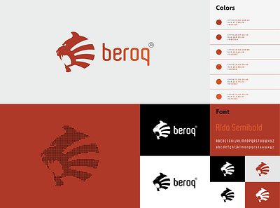 Beroq agressive artwork color company creative drawing graphic design investment lion logo logotype project red spot vector