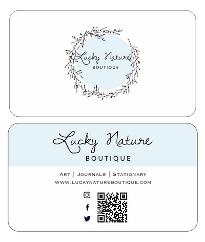 Lucky Nature Boutique branding business card design graphic design logo print