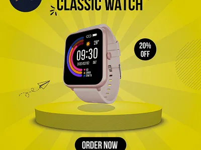 Watch post design graphic design post product post product post design social media post social media post design watch watch post watch post design yellow post