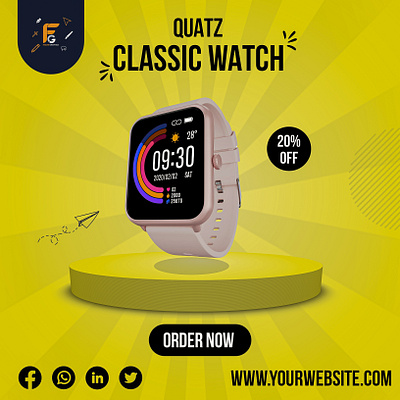 Watch post design graphic design post product post product post design social media post social media post design watch watch post watch post design yellow post