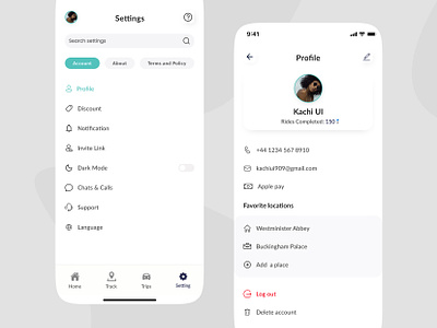 Profile settings - App design app design app screen profile profile settings setting user profile design