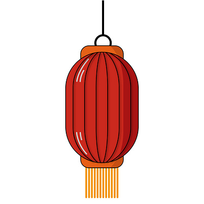 Vector illustration of long lanterns for Chinese New Year animation graphic design