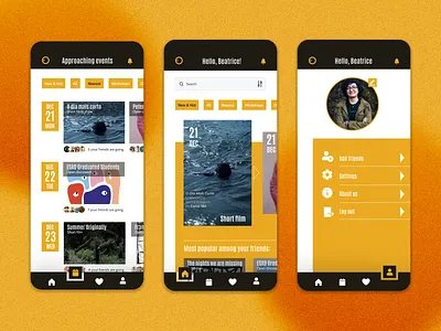 Events App app app design application events app mobile app ui ui design