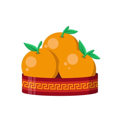 Vector illustration of tangerine elements for Chinese New Year animation elements graphic design illustration imlek orange vector
