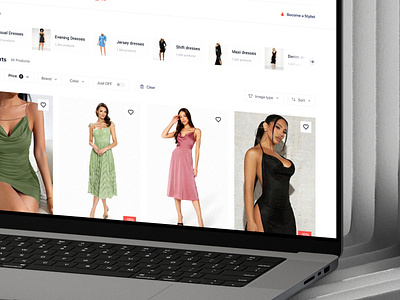 Fashion E-Commerce PLP branding design dress e commerce fashion plp product listing page shopping ui ux