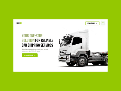 CarGo — Website car corporation delivery dispatch driver fresh green site