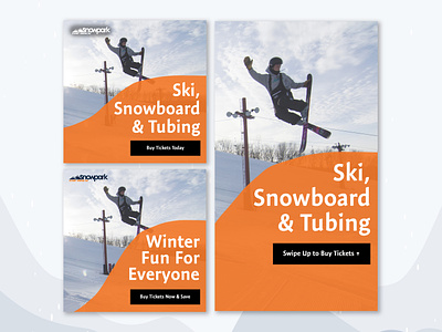 Snowpark The Rock Meta Ads branding color graphic design logo meta ads snow winter