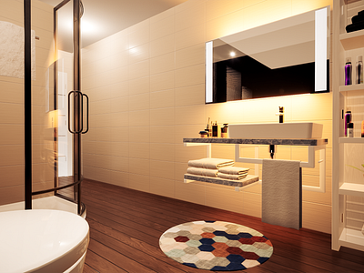 Modern Bathroom Design 3d 3d render architect architectural design basin bathroom bathroom inerior design interior interior design interior rendering minimal bathroom mirror modern bathroom rendering shower