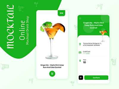 Mocktail App UI app design application drink mobile app mocktail mocktail app ui uiux