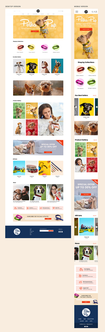 Accessories For Pets landing page pet website website design