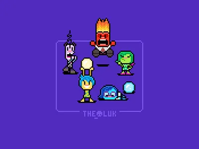 Pixel Art Characters - Inside Out characters design illustration inside out pixar pixel art pixel artist pixelart retro games the oluk theoluk video games