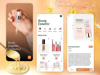 Beauty App UI app design application beauty cosmetic mobile app ui ui design uiux