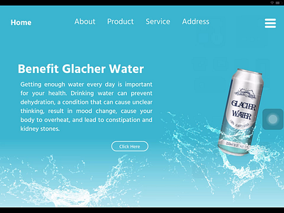Drink Glacher Water Website UI UX 3d advertising animation branding cool design drink fresh graphic design ui ux water website