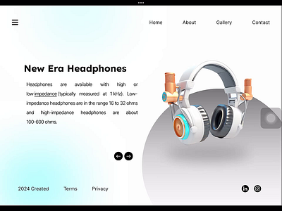 AI Headphones Website UI UX 3d advertising animation branding design electronic graphic design headphones ui ux