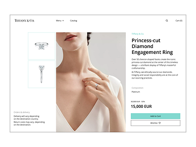 Tiffany & Co. | Web screen adobe adobexd branding figma graphic design illustrator indesign photoshop screen tilda ui ux webdesign