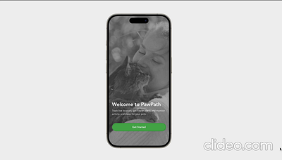 PawPath Animation anim app app ui interaction mobile mobile app mobile app design mobile design pet tracker ui
