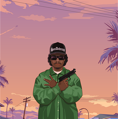 GTA San Andreas - Ryder art character design games gta illustration illustrator vector