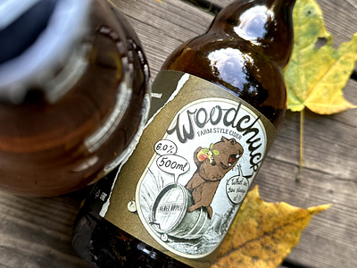 Woodchuck bottle bottle design cider cider bottle cider design cider design label digital art graphic design illustration label label design