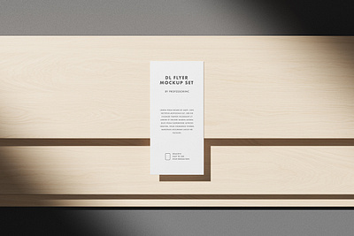 Portrait DL Flyer Mockup Set branding brochure design dl flyer graphic design identity minimalist mockup modern render showcase studio template wooden