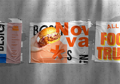 NOVA BURGER - ROCKET BURGER brand identity branding design graphic design logo poster tipography