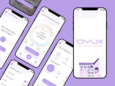 Ovux The Period Tracker app application branding icon mobile app ui