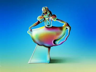 Alathea abstract airbrush dancing gradient illustration illustrator memory retro surreal vector vintage