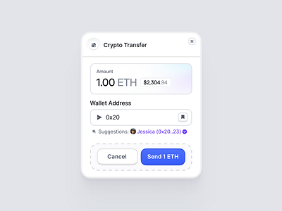 💱 Fintech - Send Modal crypto crypto wallet fintech light theme modal money saas send