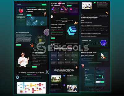 Tech landing page appdesign epicsols figma figmadesign homepagedesign landingpagedesign mockup mockupdesign techlandingpage ui uidesign uiuxdesign ux uxdesign webdesing wireframes