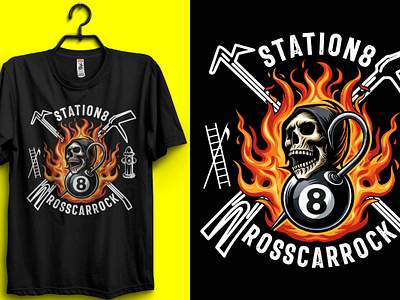 firefighter skull 8 ball t shirt hoodie design firefighter design firefighter logo firefighter t shirt firefighter t shirt design fireframe fireskull haligan skull skull t shirt station 8